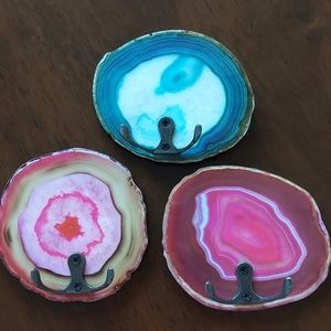 Wall Hooks, 5/$25.  Set of 3 Simulated Geodes